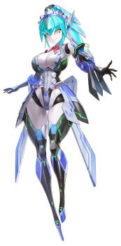 1girl action_taimanin android aqua_hair armor arnetes asahi breastplate breasts colored_skin covered_navel curvy detached_collar full_body high_ponytail highleg highleg_leotard impossible_clothes joints large_breasts leotard lilith-soft long_hair looking_at_viewer mecha_musume mechanical_arms mechanical_hair narrow_waist no_humans ponytail revealing_clothes robot_girl robot_joints shiny_skin smile solo taimanin_(series) thong_leotard transparent_background white_skin wide_hips yellow_eyes