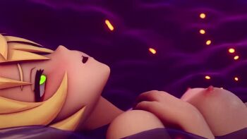 1girl animated blonde_hair blush bouncing_breasts breasts eyepatch fellatio fischl_(genshin_impact) genshin_impact green_eyes kitsuneecchi(artist) moaning nail_polish nipples nude open_mouth oral penis slime_(creature) slime_(genshin_impact) sound tagme tentacles vicineko video