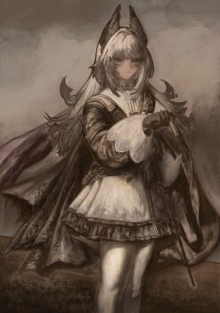 Rule 34 | 1girl, absurdres, arknights, bandolier, belt, black jacket, black skirt, bullet, capelet, commentary, cowboy shot, cross scar, english commentary, grey eyes, hair intakes, head wings, highres, holding, holding bullet, holster, irene (arknights), jacket, layered skirt, long hair, looking at viewer, pantyhose, pink skirt, puffy sleeves, revision, scabbard, scar, scar on face, sheath, shoulder strap, skirt, solo, thiccborb, two-tone skirt, white capelet, white hair, white pantyhose, white skirt, wings