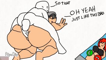 animated animated_gif artist_request ass ass_clapping ass_focus brother_and_sister character_name character_request clapping fat flipaclip_(medium) incest shaking siblings