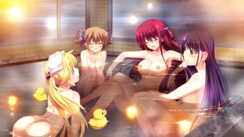 4girls :3 :d ^_^ all_fours arched_back armpits ass back bath bathroom bathtub bent_back bent_over black_hair black_ribbon blonde_hair blue_bow blue_eyes blush bow breasts brown_hair closed_eyes closed_mouth cloud collarbone completely_nude convenient_censoring crossed_legs curled_fingers double-parted_bangs elbow_rest embarrassed eyebrows_hidden_by_hair feet feet_out_of_frame floating_breasts floating_hair flustered from_behind from_side full_body full_moon fumio_(ura_fmo) furrowed_brow game_cg grisaia_(series) grisaia_no_rakuen hair_bow hair_flaps hair_intakes hair_ribbon hair_rings half-closed_eyes hand_on_own_knee hands_up head_tilt highres horizon indoors irisu_makina knees_up large_breasts leaning_back leaning_forward legs_together light_blush long_eyelashes long_hair long_sidelocks looking_at_another looking_up matsushima_michiru moon multiple_girls multiple_hair_bows navel night night_sky nipples non-web_source nude ocean official_art open_hands open_mouth outstretched_arms own_hands_together parted_lips partially_submerged purple_hair raised_eyebrows reclining red_eyes red_hair relaxing ribbon rubber_duck sakaki_yumiko same-sex_bathing shared_bathing short_hair sidelocks sideways_mouth sitting sky small_breasts smile smug sparkling_eyes spread_arms sun sunset suou_amane swept_bangs thick_eyelashes thighs tile_wall tiles towel towel_on_head twintails two_side_up v-shaped_eyebrows variant_set very_long_hair w_arms watanabe_akio water wet wet_hair white_bow window