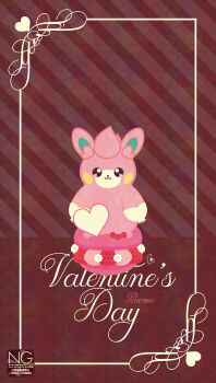 Rule 34 | alternate color, alternate costume, animal focus, closed mouth, food, heart, highres, macaron, meme (sleepsheep), nintendo, no humans, pawmo, pink fur, pokemon, pokemon (creature), pokemon focus, shiny pokemon, smile