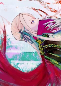 Rule 34 | 1girl, cape, edelgard von hresvelg, fire emblem, fire emblem: three houses, garreg mach monastery uniform, hair ribbon, highres, long hair, nintendo, ponzuponta39, purple eyes, purple ribbon, red cape, ribbon, solo, white hair