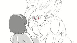 animated black_hair breasts couple dragon_ball dragon_ball_super dragon_ball_super_super_hero funsexydragonball gohan_beast highres huge_breasts husband_and_wife muscular muscular_male nervous nipples red_eyes short_hair son_gohan sound spot_color sweat tagme threatening videl video