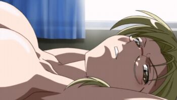 00s 1girl 2004 animated animated_gif arms_up bdsm black_gate black_gate_kan_in_no_gakuen blonde_hair blush bondage bouncing_breasts bound breasts brown_eyes classroom curtains glasses implied_rape implied_sex long_hair lowres lying medium_breasts mizuki_komiyama school tagme window