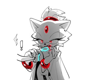 ! 1boy 1girl biting_another's_hand biting_hand blaze_the_cat blood cape fangs furry furry_female gloves half-closed_eyes holding_hands kiioki11 limited_palette red_eyes silver_the_hedgehog solo_focus sonic_(series) vampire