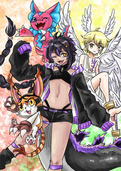 belt black_eyes claws digimon digimon_(creature) elizamon looking_at_viewer lucemon mikemon nepnepzilla ribbon tail