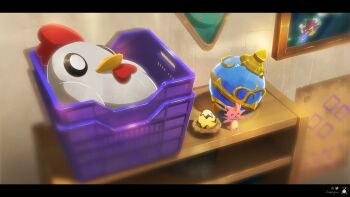 Rule 34 | absurdres, artist name, beak, cattiva, chikipi, happyhue, highres, indoors, letterboxed, no humans, pal (creature), pal sphere, palworld