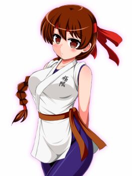 1girl braid breasts brown_eyes brown_hair dougi huge_breasts karate_gi large_breasts long_hair skirt the_king_of_fighters yaeba yaeba209241 yuri_sakazaki