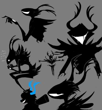 1other absurdres antlers blank_eyes blue_horns commentary december_holiday deer_antlers deltarune english_commentary english_text highres horns meme monochrome moonpaw17 multiple_views roaring_knight simple_background snout solid_circle_eyes spoilers spot_color t-pose utdr_(toby_fox)