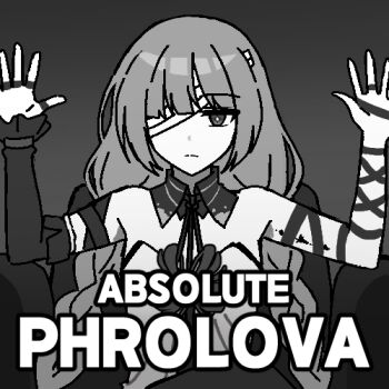 1girl absolute_cinema_(meme) bandage_over_one_eye bare_shoulders closed_mouth commentary_request detached_sleeves dress greyscale halter_dress halterneck hands_up korean_commentary lix_(iroiro3843) long_hair looking_at_viewer lowres meme monochrome phrolova_(wuthering_waves) single_detached_sleeve sitting solo sticker_(medium) straight-on tacet_mark_(wuthering_waves) wuthering_waves