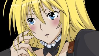 1girl blonde_hair blue_eyes blush bad_tag female_focus highres screencap sekirei simple_background solo transparent tsukiumi
