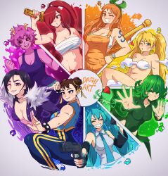 6+girls among_us arm_tattoo artist_name ashido_mina bikini black_hair black_sclera blonde_hair blowing_kiss blue_eyes blue_hair bodysuit boku_no_hero_academia breasts brown_eyes brown_hair capcom chest_sarashi chun-li closed_eyes color_wheel_challenge colored_sclera commentary completely_nude convenient_censoring crewmate_(among_us) crossover dashi_(dashiart) detached_sleeves double_bun erza_scarlet fairy_tail female_focus green_eyes green_hair gun hair_bun hair_over_one_eye handgun hatsune_miku heart highres holding holding_gun holding_sword holding_weapon horns kermit_the_frog large_breasts long_hair looking_at_viewer matching_hair/eyes medium_breasts meme merlin_(nanatsu_no_taizai) multiple_crossover multiple_drawing_challenge multiple_girls muppets nami_(one_piece) nanatsu_no_taizai naruko_(naruto) naruto_(classic) naruto_(series) navel necktie nude one-punch_man one_eye_closed one_piece orange_eyes orange_hair rainbow_order red_eyes red_hair sarashi short_hair smile street_fighter swimsuit sword symbol-only_commentary tatsumaki tattoo teeth tongue twintails vocaloid watermark weapon wink yellow_eyes