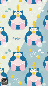 Rule 34 | claws, closed eyes, closed mouth, commentary, fangs, food, fruit, gen 1 pokemon, highres, holding, lemon, lying, meme (sleepsheep), nintendo, no humans, on back, on head, onsen, onsen symbol, pokemon, pokemon (creature), pokemon focus, snorlax, stack, steam, symbol-only commentary, water