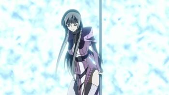 1girl animated black_hair breasts fasalina gunxsword large_breasts long_hair pole_dancing solo tagme video
