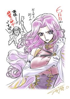 breasts code_geass cornelia_li_britannia highres large_breasts long_hair purple_eyes purple_hair