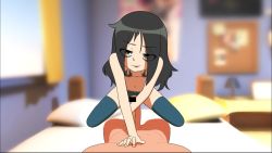 animated bags_under_eyes black_hair bra breasts censored cowgirl_position crotchless crotchless_panties cum cum_in_pussy death_by_lolis girl_on_top green_eyes indoors interior kuroki_tomoko loli long_hair on_bed panties pov sex small_breasts sound straddling tagme thighhighs underwear vaginal video watashi_ga_motenai_no_wa_dou_kangaetemo_omaera_ga_warui!