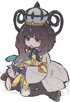 1girl canari_(pokemon) drooling gwynn_(pokemon) hat obaka pokemon pokemon_legends:_z-a purple_eyes simple_background stuffed_toy white_background