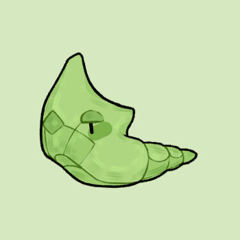 Rule 34 | celipeeday, chibi, gen 1 pokemon, green background, highres, metapod, nintendo, no humans, pokemon, pokemon (creature), simple background, solo