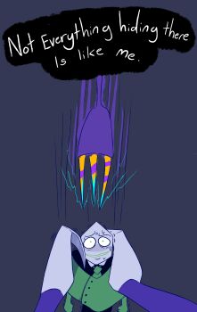 2boys absurdres arthropod_boy bags_under_eyes black_suit cable centipede_boy constricted_pupils deltarune electric_plug electric_plug_tail electricity electrokinesis formal_clothes gloves green_gloves green_necktie green_pippins green_poncho hands_on_another's_shoulders highres imminent_stabbing multiple_boys necktie nervous_sweating peril pippins_(deltarune) ramb_(deltarune) scared suit sweat tail thewolfisyou trembling utdr_(toby_fox) werewire wide-eyed