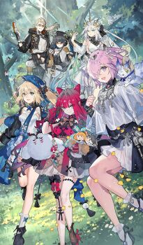 3boys 5girls :d ahoge animal artoria_caster_(chinese_ver._8th_anniversary)_(fate) artoria_caster_(fate) artoria_pendragon_(fate) ashiya_douman_(fate) baobhan_sith_(chinese_ver._8th_anniversary)_(fate) baobhan_sith_(fate) black_boots black_bow black_dress black_gloves black_hair black_jacket black_shoes black_socks blanca_(fate) blonde_hair blue_eyes blue_hair blue_hat boots bow bracelet breasts bug butterfly cernunnos_(fate) character_doll chinese_clothes chinese_commentary closed_mouth commentary_request creature creature_on_shoulder detached_sleeves doll dot_mouth dress fate/grand_order fate_(series) fou_(fate) fujimaru_ritsuka_(female) fujimaru_ritsuka_(male) gloves hair_between_eyes hair_bow hair_intakes hair_ornament hair_over_one_eye halterneck hand_in_own_hair hat high_collar high_heels in_tree insect jacket jewelry leg_up long_hair long_sleeves mash_kyrielight mash_kyrielight_(chinese_ver._8th_anniversary) medium_hair mini_person miniboy morgan_le_fay_(chinese_ver._8th_anniversary)_(fate) morgan_le_fay_(fate) moth multicolored_hair multiple_boys multiple_girls oberon_(fate) official_art on_shoulder one_eye_covered open_clothes open_jacket open_mouth orange-tinted_eyewear pankou red_shoes round_eyewear saint_quartz_(fate) shanghai_neckline shoes short_dress short_hair sideboob sidelocks sleeveless sleeveless_dress smile socks standing starshadowmagician tenochtitlan_(chinese_ver._8th_anniversary)_(fate) tenochtitlan_(fate) tezcatlipoca_(chinese_ver._8th_anniversary)_(fate) tezcatlipoca_(fate) third-party_source tinted_eyewear tree twintails two-tone_hair very_long_hair white_dress white_hair white_sleeves white_socks zipper_pull_tab