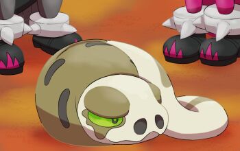 animal_focus closed_eyes closed_mouth commentary_request fdft4787 gen_8_pokemon nintendo nostrils pokemon pokemon_(creature) pokemon_focus pokemon_swsh silicobra sleeping solo_focus team_yell team_yell_grunt