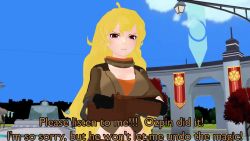 1boy 3d 3girls animal_ears animated black_hair blake_belladonna blonde_hair cat_ears clothed_male_nude_female highres interior mikumikudance mikumikudance_(medium) multiple_girls nail_polish nipples nude oral oscar_pine public_indecency public_nudity pussy red_hair ruby_rose rwby theblackbirdcalls uncensored video yang_xiao_long yuri zenra