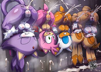 5girls after_anal aftersex aku_tojyo amy_rose anus ass blaze_the_cat breasts captured cleft_of_venus cream_the_rabbit cum cum_in_ass cumdrip female_focus flat_chest forced furry highres imminent_rape large_breasts loli medium_breasts multiple_girls pussy questionable_content rabbit rape rape_face restrained rouge_the_bat sex_slave slave small_breasts sonic_(series) uncensored upside-down vanilla_the_rabbit