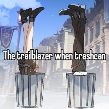 1boy 1girl architecture belt black_boots black_pants black_skirt blue_sky boots building caelus_(honkai:_star_rail) cloud cloudy_sky commentary day dual_persona english_text flag grey_belt hashtag-only_commentary high_heel_boots high_heels honkai:_star_rail honkai_(series) in-universe_location lamppost legs lower_body outdoors pants shirt skirt sky stelle_(honkai:_star_rail) stuck t-shirt trailblazer_(honkai:_star_rail) trash_can upside-down white_shirt window