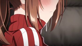 1boy 5girls 69 animated anime_screenshot ass blue_hair blush bouncing_breasts bra bra_lift breast_sucking breasts brown_eyes brown_hair censored clothes_lift clothes_pull crotch_rub cum cum_in_mouth cunnilingus ejaculation erection fellatio fingering green_eyes groping groping_breast highres hina_(kakurenbo) hoshizuki_kaede hoshizuki_suzu huge_breasts jacket kakurenbo_the_animation kiss love_me: moaning mosaic_censoring multiple_girls nipples oral pants pants_pull penis pink_hair pink_pineapple purple_eyes pussy pussy_juice ryou_(kakurenbo) saliva smelling sound stealth_fellatio stealth_sex subtitled sweat tagme track_jacket track_pants track_suit trembling underwear unzipping video x-ray