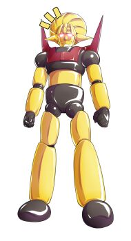 Rule 34 | alphes (style), clenched hands, closed mouth, dairi, full body, glowing, glowing eyes, highres, hisou tensoku, large variant set, legs apart, looking at viewer, mecha, no humans, parody, robot, solo, spikes, standing, style parody, tachi-e, touhou, touhou hisoutensoku, transparent background, variant set, wings