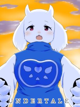 artist_request furry goat highres open_mouth red_eyes toriel undertale utdr_(toby_fox)