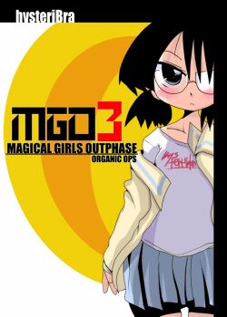 1girl behoimi black_hair blush collarbone female_focus glasses hys-d metal_gear_(series) metal_gear_solid metal_gear_solid_3:_snake_eater pani_poni_dash! parody semi-rimless_eyewear short_twintails skirt solo twintails under-rim_eyewear