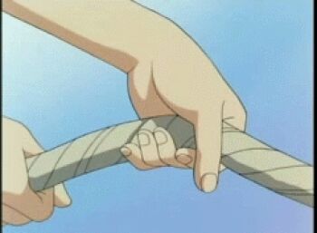 1990s_(style) 3girls animated animated_gif black_hair brown_hair cardcaptor_sakura clenched_teeth creature daidouji_tomoyo dragging green_eyes kerberos kero_(cardcaptor_sakura) kinomoto_sakura laughing long_hair lowres multiple_girls outdoors park pink_hair pointy_ears power_(clow_card) pulling red_eyes retro_artstyle rope school_uniform short_hair smile subtitled teeth tomoeda_middle_school_uniform tree tug_of_war