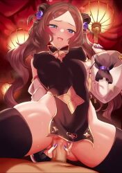 1boy 1girl acg_edit animated ass bare_shoulders black_dress black_thighhighs blue_eyes blush breasts brown_hair censored china_dress chinese_clothes cleavage_cutout clothing_cutout collarbone completely_nude covered_erect_nipples covered_penetration cowgirl_position cum cum_in_pussy detached_sleeves double_bun dress fate/grand_order fate_(series) flower forehead girl_on_top gluteal_fold gold_trim guided_penetration guiding_hand hair_bun hair_flower hair_ornament hairclip hetero large_variant_set leonardo_da_vinci_(chinese_ver._4th_anniversary)_(fate) leonardo_da_vinci_(fate) leonardo_da_vinci_(fate/grand_order) leonardo_da_vinci_(rider)_(fate) licking_lips loli long_hair looking_at_viewer luna_hoshiduki_(voice_actor) m-da_s-tarou male_pubic_hair memekisa77 mosaic_censoring nail_polish naughty_face navel nipples no_panties nude open_mouth paid_reward_available parted_bangs pelvic_curtain penis pov pubic_hair purple_nails sex short_dress side_slit small_breasts smile sound spread_legs stomach_cutout straddling sweat tagme tassel thick_thighs thighhighs thighs tongue tongue_out vaginal variant_set video wide_hips