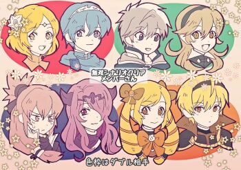 bad_tag blonde_hair blue_eyes bow camilla_(fire_emblem) chignon circlet elise_(fire_emblem) fang female_corrin_(fire_emblem) fire_emblem fire_emblem_awakening fire_emblem_fates fire_emblem_warriors floating_hair flower grey_hair hair_bow hair_over_one_eye hairbandbow kiriya_(552260) leo_(fire_emblem_fates) lianna_(fire_emblem) long_hair looking_at_viewer male_robin_(fire_emblem) marth_(fire_emblem) nintendo one_eye_covered pointy_ears purple_eyes purple_hair short_hair takumi_(fire_emblem) tiara twintails white_hair yellow_eyes