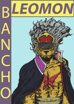 Rule 34 | 1boy, bancholeomon, banchou, delinquent, digimon, digimon (creature), highres, male focus, muscular, muscular female, solo