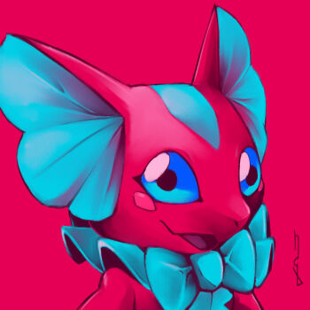 black_eyes digimon digimon_(creature) elizamon looking_at_viewer nightclawduke open_mouth ribbon