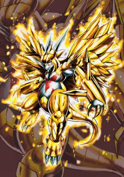 claws digimon digimon_(creature) dragon evolution goldv-dramon highres original solo tail