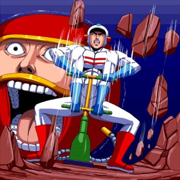 2boys air_pump bad_id bad_pixiv_id dig_dug dig_dug_(game) hori_taizou inflation kouno_(masao) lowres mr._driller multiple_boys namco pooka_(dig_dug) pump realistic taizo_hori