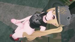 1futa 3d animated black_nails black_tank_top blonde_hair boots bottomless choker dutch_angle foreskin from_above futanari futanari_masturbation headgear helmet highres huge_penis iheartvoiceover_(voice_actor) koikatsu koikatsu_(medium) large_penis loli long_hair looking_at_viewer luciana_de_montefio masturbation moaning nail_polish orange_eyes parted_lips penis public_indecency shirt solo sound tank_top testicles twintails video zenless_zone_zero zonarcz