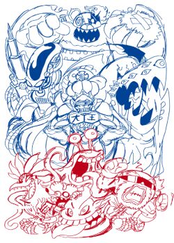 Rule 34 | belt, devitamamon, digimon, ebemon, kingetemon, nanimon, numemon, scumon, shinmonzaemon, sunglasses, tongue, tongue out, tyumon, vegimon