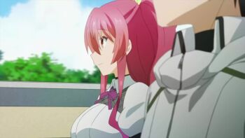 2015 animated bouncing_breasts breasts large_breasts long_hair rakudai_kishi_no_cavalry red_eyes red_hair stella_vermillion tagme twintails video