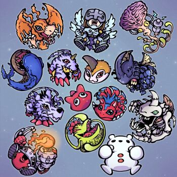 Rule 34 | absurdres, angel, angel boy, angemon, birdramon, bug, digimon, digimon (creature), elecmon, exoskeleton, gabumon, garurumon, highres, horns, kabuterimon, metalmamemon, punimon, rhinoceros beetle, sharp teeth, skullgreymon, teeth, tunomon, vademon, vegimon, whamon, yukidarumon