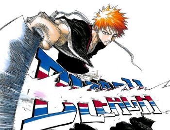 1boy bleach brown_eyes collarbone copyright_name holding holding_sword holding_weapon japanese_clothes kubo_tite kurosaki_ichigo male_focus official_art orange_hair second-party_source shihakusho shikai short_hair simple_background slashing spiked_hair sword weapon white_background wide_sleeves zangetsu_(shikai) zanpakutou