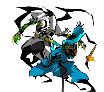 Rule 34 | 2boys, armor, bad id, bad pixiv id, behind another, belt, blue armor, electricity, element bending, green electricity, green lightning, holding, holding sword, holding weapon, jinta, kamen rider, kamen rider w, lightning, lines on eyes, mask, monster, monster boy, multiple boys, nasca dopant, nazca lines, planted, planted sword, planted weapon, scarf, sketch, sword, transformation, weapon, weather, weather dopant, white armor