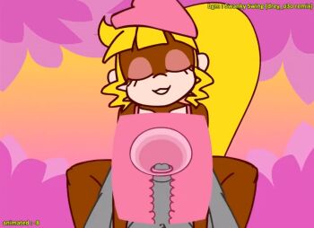 1boy 1girl 2021 20s animated animated_gif big_hair blonde_hair breasts brown_fur cervical_penetration cervix closed_eyes cowgirl_position cum cum_in_pussy deep_penetration dixie_kong dixie_kong_animation_(minus8) donkey_kong_(series) eyeshadow furry hat heart heart-shaped_pupils hetero jungle large_breasts long_hair makeup minuspal monkey monkey_girl nature navel nintendo pink_hat sex straddling symbol-shaped_pupils tagme x-ray