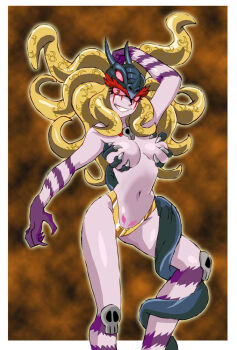 1girl 2000s_(style) koutetsu_jeeg koutetsushin_jeeg mature_female monster_girl onnaski queen_himika_(koutetsu_jeeg) revealing_clothes solo solo_focus tentacle_hair