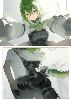 1girl arknights arknights:_endfield cao_xiaojv fluorite_(arknights) green_hair green_tail highres snake_girl tagme