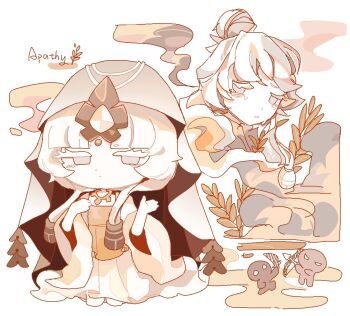 Rule 34 | 1girl, cookie run, cookie run: kingdom, dress, looking at viewer, mystic flour cookie, pale skin, robe, slit pupils, solo, traffic-mo4, veil, white dress, white robe, white veil